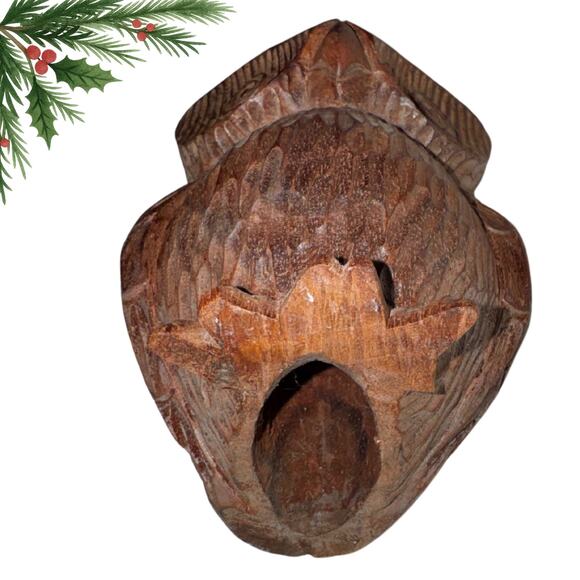 Hand-Carved Wooden Owl Figurine – Rustic Folk Art Woodland Decor - Picture 9 of 11